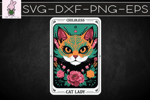Childless Cat Lady Tarot Card Funny SVG