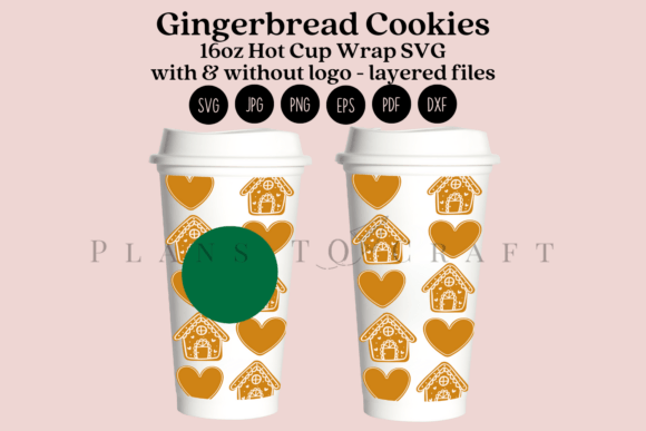 Gingerbread Cookies 16oz Hot Cup Wrap