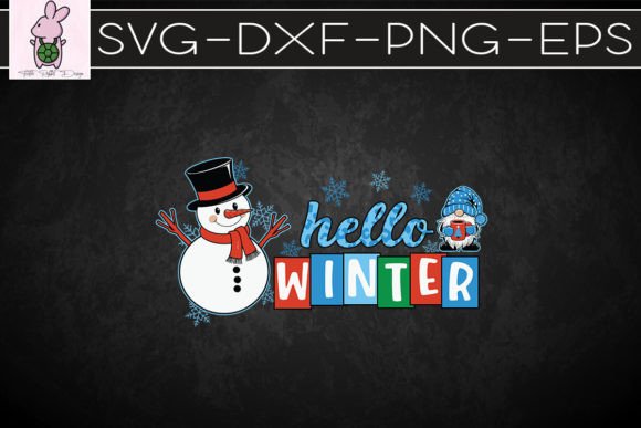 Hello Winter Blue Christmas SVG