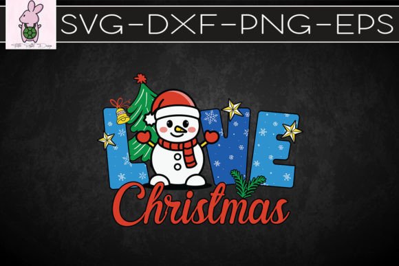 Love Christmas Snowman Blue Holidays SVG