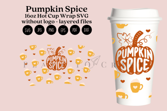 Pumpkin Spice 16oz Hot Cup Tumbler Wrap
