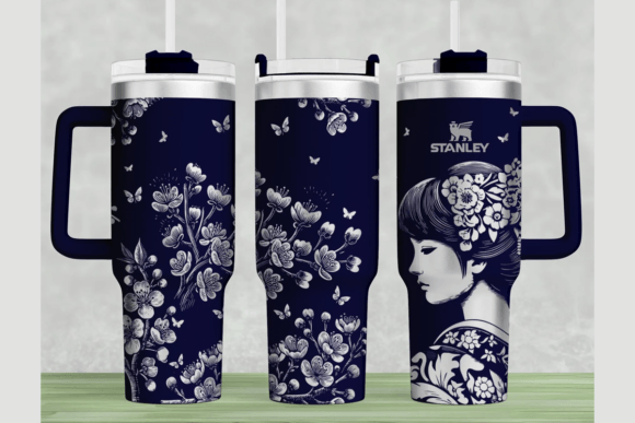Sakura Stanley 40oz Laser Wrap SVG