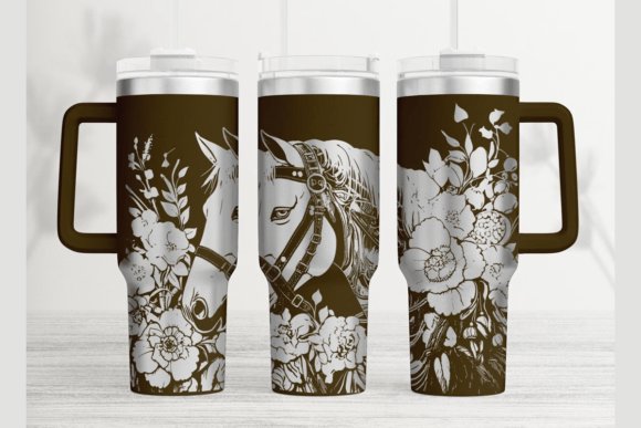 Steampunk Horse 40oz Laser Tumbler Wrap