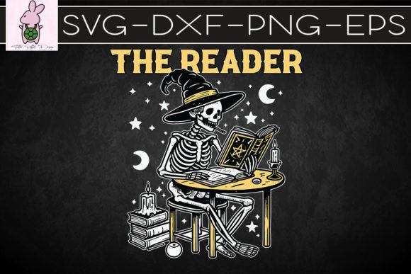 The Reader Witch Skeleton Halloween SVG