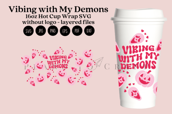 Vibing with My Demons 16oz Hot Cup Wrap